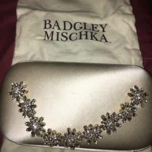 Badgley Mischka Ivory Embellished Clutch